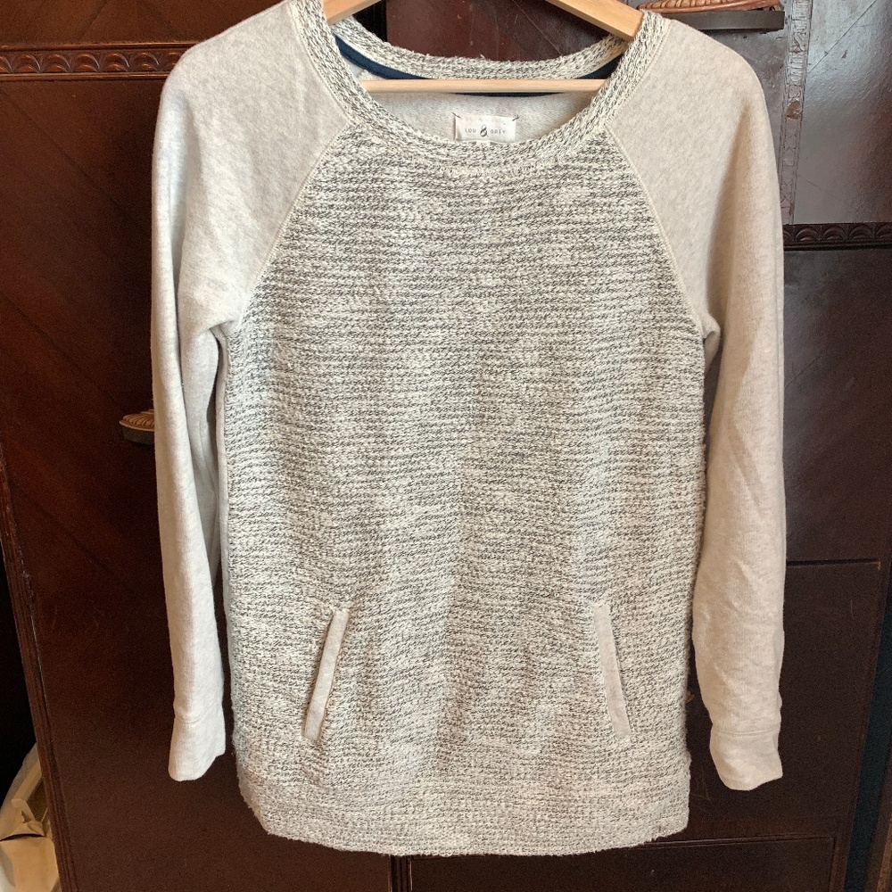 Gray and White Shimmer Tunic Lou & Grey XS
